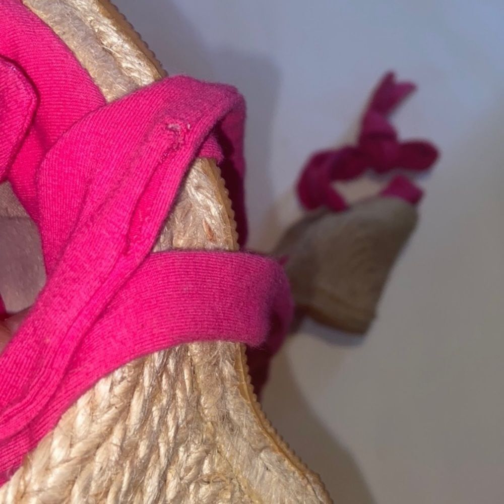 Pink Espadrille Wedge Sandals Women’s Size 6 - Picture 7 of 11